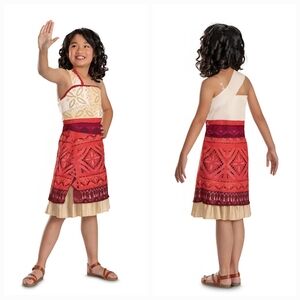 NWT Moana 2 Girls Childs 2024 Halloween Costume 1-Piece Set Size S 6/6X